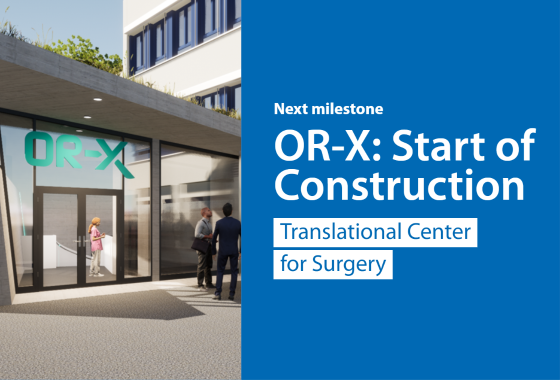 Green light for the start of construction of the OR-X Visualization of the entrance to the new surgical research and teaching center.