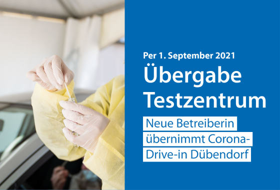 Übergabe Corona-Testzentrum Eine Mitarbeiterin des Corona-Testzentrums macht einen Covid-Abstrich