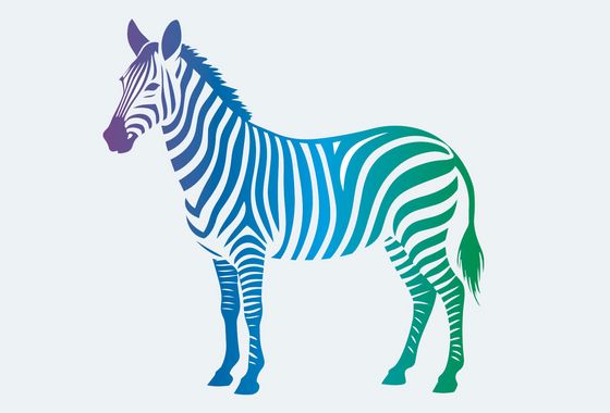 Farbiges Zebra, das Symbol für seltene Erkrankungen